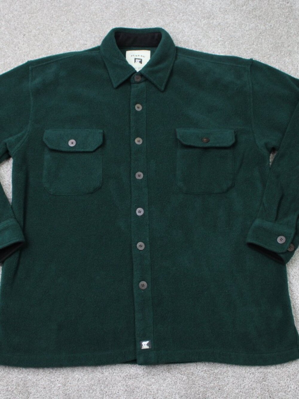 Juneau Fleece Shacket Mens Large Green Long Sleeve Flannel Heavy Sweatshirt